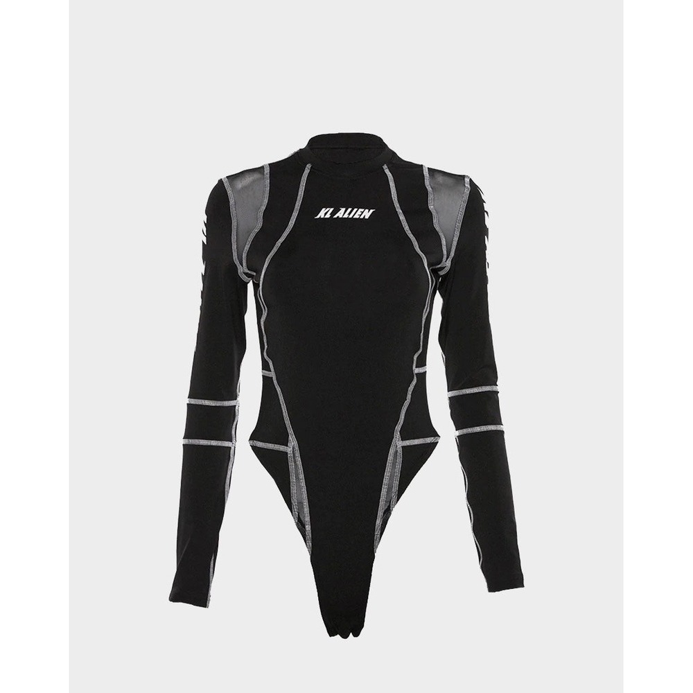 Aelfric Eden KL Alien Bodysuit Women's XS Y2K Motorcycle Streetwear Mesh Retro